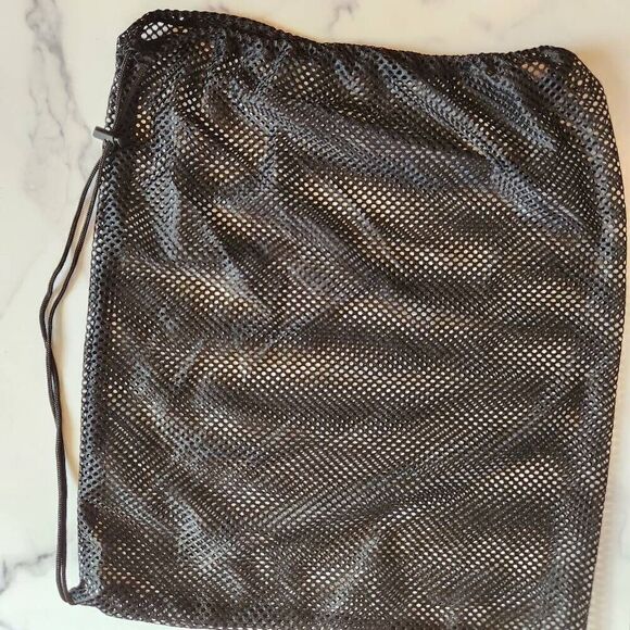 5 totes black mesh backpack drawstring gym travel grocery bag bundle - Picture 3 of 6